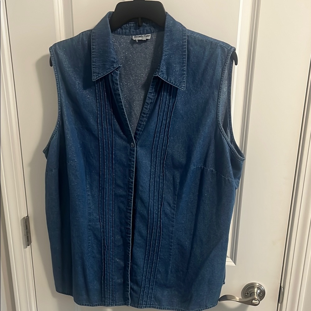 Amanda Lane Blue Denim Top